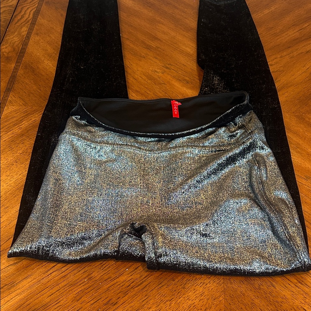 SPANX Black and Silver Leggings